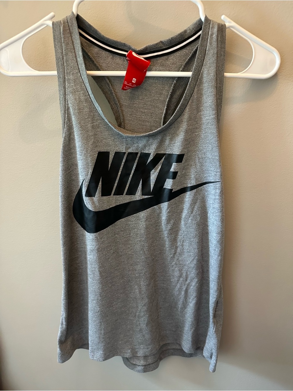 Nike Gray Racerback Tank with Black Swoosh